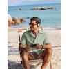 imageCOOFANDY Mens Button Down Short Sleeve Shirt Casual Cotton Summer Beach Linen Wedding Shirts with PocketMint Green