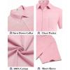imageCOOFANDY Mens Button Down Short Sleeve Shirt Casual Cotton Summer Beach Linen Wedding Shirts with PocketPink