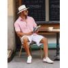 imageCOOFANDY Mens Button Down Short Sleeve Shirt Casual Cotton Summer Beach Linen Wedding Shirts with PocketPink
