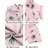 imageCOOFANDY Mens Button Down Short Sleeve Shirt Casual Cotton Summer Beach Linen Wedding Shirts with PocketPinkcoconut Tree