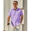imageCOOFANDY Mens Button Down Short Sleeve Shirt Casual Dress Shirt Untucked Summer Shirts with PocketLilac Purple