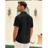 imageCOOFANDY Mens Button Down Short Sleeve Shirt Casual Shirts Summer Beach Textured Shirts with PocketBlack