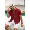imageCOOFANDY Mens Button Down Short Sleeve Shirt Casual Shirts Summer Beach Textured Shirts with PocketBurgundy