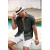 imageCOOFANDY Mens Button Down Short Sleeve Shirt Casual Shirts Summer Beach Textured Shirts with PocketDark Grey