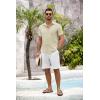 imageCOOFANDY Mens Button Down Short Sleeve Shirt Casual Shirts Summer Beach Textured Shirts with PocketDark Khaki
