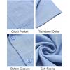 imageCOOFANDY Mens Button Down Short Sleeve Shirt Casual Shirts Summer Beach Textured Shirts with PocketLight Blue