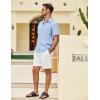 imageCOOFANDY Mens Button Down Short Sleeve Shirt Casual Shirts Summer Beach Textured Shirts with PocketLight Blue