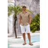 imageCOOFANDY Mens Button Down Short Sleeve Shirt Casual Shirts Summer Beach Textured Shirts with PocketLight Khaki