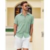 imageCOOFANDY Mens Button Down Short Sleeve Shirt Casual Shirts Summer Beach Textured Shirts with PocketMint Green