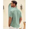 imageCOOFANDY Mens Button Down Short Sleeve Shirt Casual Shirts Summer Beach Textured Shirts with PocketMint Green