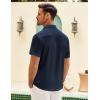 imageCOOFANDY Mens Button Down Short Sleeve Shirt Casual Shirts Summer Beach Textured Shirts with PocketNavy Blue