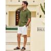 imageCOOFANDY Mens Button Down Short Sleeve Shirt Casual Shirts Summer Beach Textured Shirts with PocketOlive Green