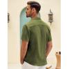 imageCOOFANDY Mens Button Down Short Sleeve Shirt Casual Shirts Summer Beach Textured Shirts with PocketOlive Green