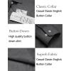 imageCOOFANDY Mens Casual Button Down Shirt Long Sleeve Linen Chambray Shirt1 Black