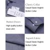 imageCOOFANDY Mens Casual Button Down Shirt Long Sleeve Linen Chambray Shirt1 Blue