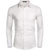imageCOOFANDY Mens Casual Button Down Shirt Long Sleeve Linen Chambray Shirt1 Light Khaki