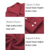 imageCOOFANDY Mens Casual Button Down Shirt Long Sleeve Linen Chambray Shirt1 Red