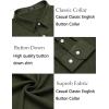 imageCOOFANDY Mens Casual Button Down Shirt Long Sleeve Linen Chambray ShirtArmy Green