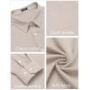 imageCOOFANDY Mens Casual Button Down Shirt Long Sleeve Linen Chambray ShirtKhaki