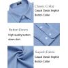 imageCOOFANDY Mens Casual Button Down Shirt Long Sleeve Linen Chambray ShirtLight Blue