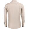 imageCOOFANDY Mens Casual Button Down Shirt Long Sleeve Linen Chambray ShirtLight Khaki