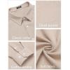 imageCOOFANDY Mens Casual Button Down Shirt Long Sleeve Linen Chambray ShirtLight Khaki