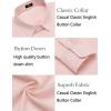 imageCOOFANDY Mens Casual Button Down Shirt Long Sleeve Linen Chambray ShirtLight Pink