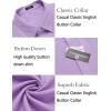 imageCOOFANDY Mens Casual Button Down Shirt Long Sleeve Linen Chambray ShirtPurple