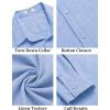 imageCOOFANDY Mens Casual Button Down Shirt Long Sleeve Untucked Chambray Shirt Wrinkle Free Dress ShirtsAndromeda Blue