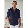 imageCOOFANDY Mens Casual Button Down Shirt Long Sleeve Untucked Chambray Shirt Wrinkle Free Dress ShirtsBlack Iris