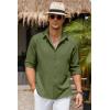 imageCOOFANDY Mens Casual Button Down Shirt Long Sleeve Untucked Chambray Shirt Wrinkle Free Dress ShirtsChive