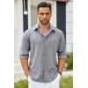 imageCOOFANDY Mens Casual Button Down Shirt Long Sleeve Untucked Chambray Shirt Wrinkle Free Dress ShirtsGranite Gray