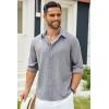 imageCOOFANDY Mens Casual Button Down Shirt Long Sleeve Untucked Chambray Shirt Wrinkle Free Dress ShirtsGranite Gray