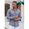 imageCOOFANDY Mens Casual Button Down Shirt Long Sleeve Untucked Chambray Shirt Wrinkle Free Dress ShirtsMedieval Blue