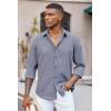 imageCOOFANDY Mens Casual Button Down Shirt Long Sleeve Untucked Chambray Shirt Wrinkle Free Dress ShirtsMedieval Blue