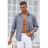imageCOOFANDY Mens Casual Button Down Shirt Long Sleeve Untucked Chambray Shirt Wrinkle Free Dress ShirtsMedieval Blue