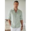 imageCOOFANDY Mens Casual Button Down Shirt Long Sleeve Untucked Chambray Shirt Wrinkle Free Dress ShirtsSage Green