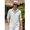 imageCOOFANDY Mens Casual Button Down Shirt Long Sleeve Untucked Chambray Shirt Wrinkle Free Dress ShirtsSage Green