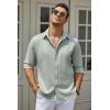 imageCOOFANDY Mens Casual Button Down Shirt Long Sleeve Untucked Chambray Shirt Wrinkle Free Dress ShirtsSage Green