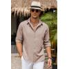 imageCOOFANDY Mens Casual Button Down Shirt Long Sleeve Untucked Chambray Shirt Wrinkle Free Dress ShirtsSesame