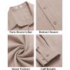 imageCOOFANDY Mens Casual Button Down Shirt Long Sleeve Untucked Chambray Shirt Wrinkle Free Dress ShirtsSesame