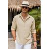 imageCOOFANDY Mens Casual Button Down Shirt Long Sleeve Untucked Chambray Shirt Wrinkle Free Dress ShirtsShortbread