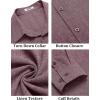 imageCOOFANDY Mens Casual Button Down Shirt Long Sleeve Untucked Chambray Shirt Wrinkle Free Dress ShirtsTawny Port