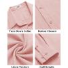 imageCOOFANDY Mens Casual Button Down Shirt Long Sleeve Untucked Chambray Shirt Wrinkle Free Dress ShirtsVeiled Rose