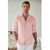 imageCOOFANDY Mens Casual Button Down Shirt Long Sleeve Untucked Chambray Shirt Wrinkle Free Dress ShirtsVeiled Rose