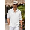 imageCOOFANDY Mens Casual Button Down Shirt Long Sleeve Untucked Chambray Shirt Wrinkle Free Dress ShirtsWhite