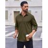 imageCOOFANDY Mens Casual Button Down Shirt Long Sleeve Wrinkle Free Shirts Stretch Dress ShirtArmy Green