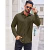 imageCOOFANDY Mens Casual Button Down Shirt Long Sleeve Wrinkle Free Shirts Stretch Dress ShirtArmy Green