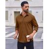 imageCOOFANDY Mens Casual Button Down Shirt Long Sleeve Wrinkle Free Shirts Stretch Dress ShirtBrown