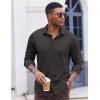 imageCOOFANDY Mens Casual Button Down Shirt Long Sleeve Wrinkle Free Shirts Stretch Dress ShirtDark Gray